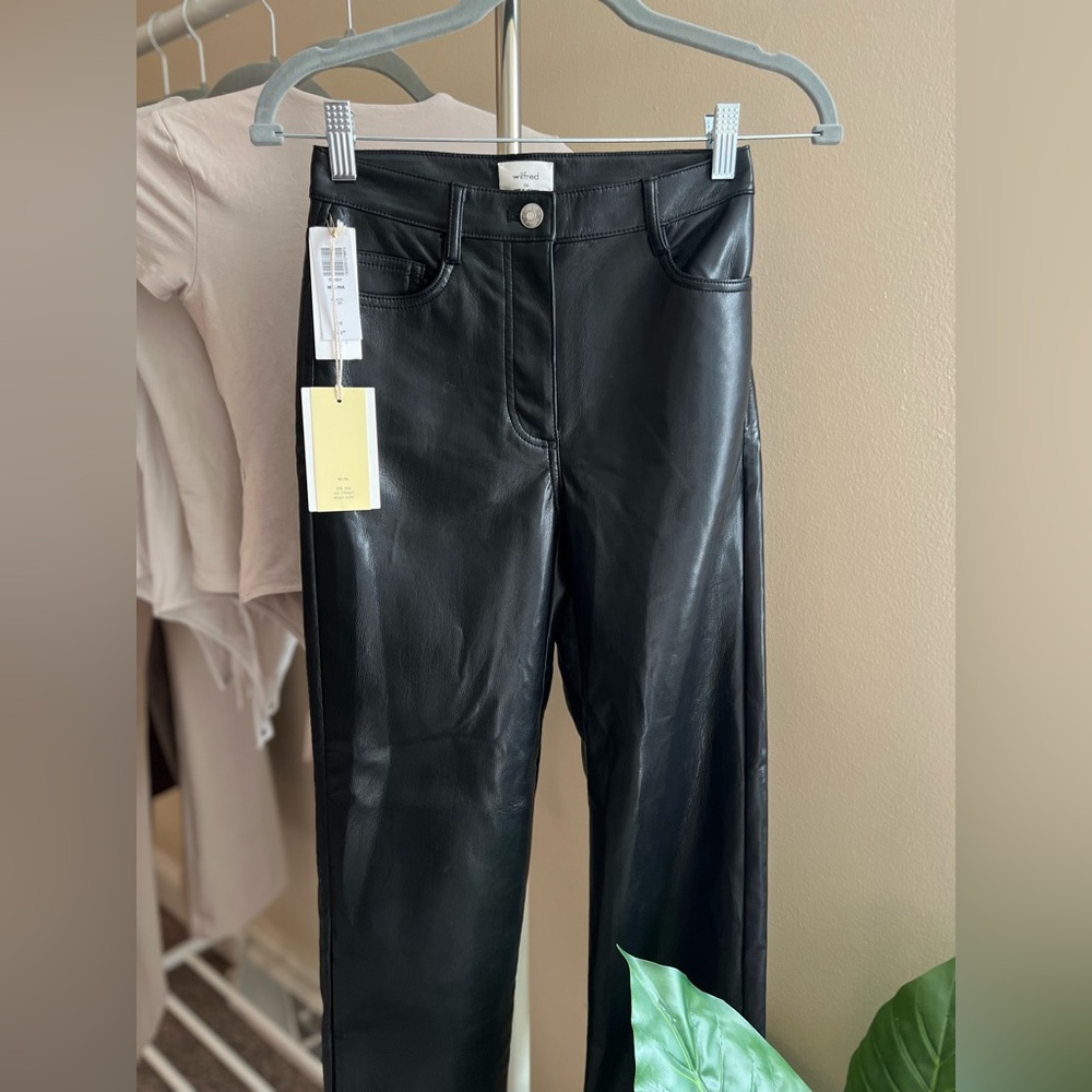 NWT Aritzia Wilfred Melina Pants Black - Picture 3 of 10